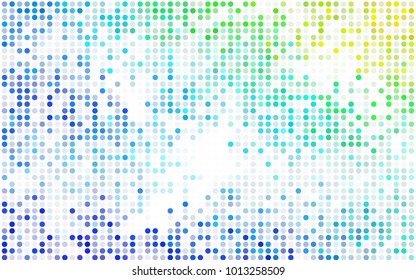 Dark BLUE vector red banner with set of circles, dots. Donuts Background. Creative Design Template. Technological halftone illustration.