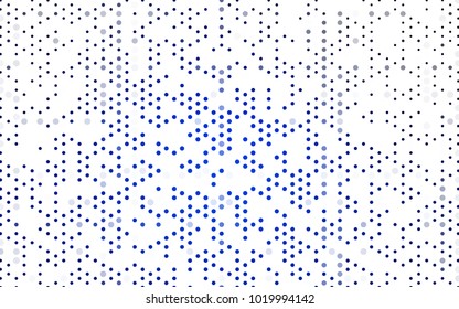 Dark BLUE vector red banner with set of circles, dots. Donuts Background. Creative Design Template. Technological halftone illustration.