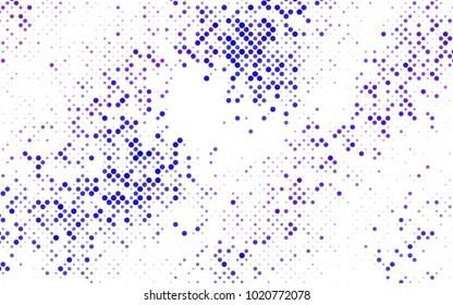 Dark BLUE vector red banner with set of circles, dots. Donuts Background. Creative Design Template. Technological halftone illustration.