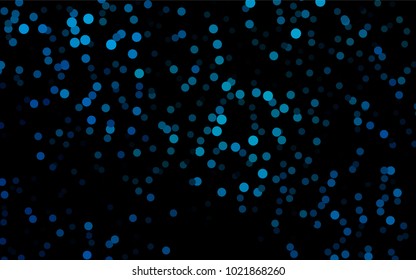 Dark BLUE vector red banner with set of circles, dots. Donuts Background. Creative Design Template. Technological halftone illustration.