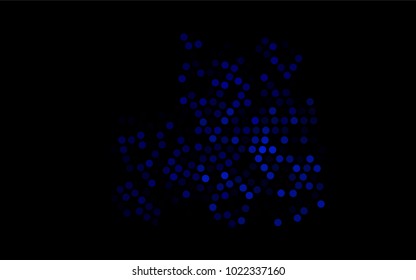 Dark BLUE vector red banner with set of circles, dots. Donuts Background. Creative Design Template. Technological halftone illustration.