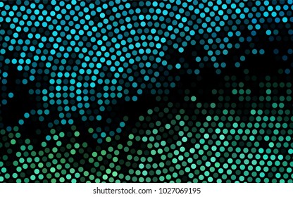 Dark BLUE vector red banner with set of circles, dots. Donuts Background. Creative Design Template. Technological halftone illustration.