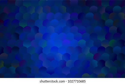 Dark BLUE vector red banner with set of circles, dots. Donuts Background. Creative Design Template. Technological halftone illustration.