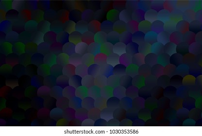 Dark BLUE vector red banner with set of circles, dots. Donuts Background. Creative Design Template. Technological halftone illustration.