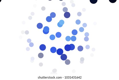 Dark BLUE vector red banner with set of circles, dots. Donuts Background. Creative Design Template. Technological halftone illustration.