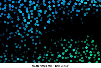 Dark BLUE vector red banner with set of circles, dots. Donuts Background. Creative Design Template. Technological halftone illustration.