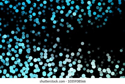 Dark BLUE vector red banner with set of circles, dots. Donuts Background. Creative Design Template. Technological halftone illustration.