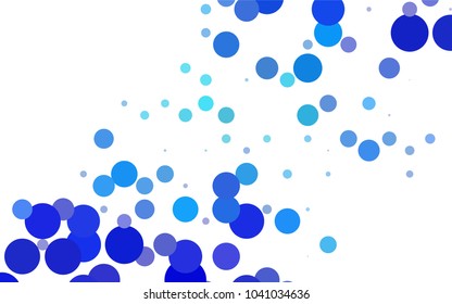 Dark BLUE vector red banner with set of circles, dots. Donuts Background. Creative Design Template. Technological halftone illustration.