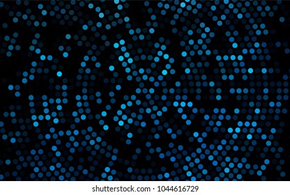 Dark BLUE vector red banner with set of circles, dots. Donuts Background. Creative Design Template. Technological halftone illustration.