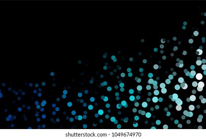 Dark BLUE vector red banner with set of circles, dots. Donuts Background. Creative Design Template. Technological halftone illustration.