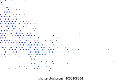 Dark BLUE vector red banner with set of circles, dots. Donuts Background. Creative Design Template. Technological halftone illustration.