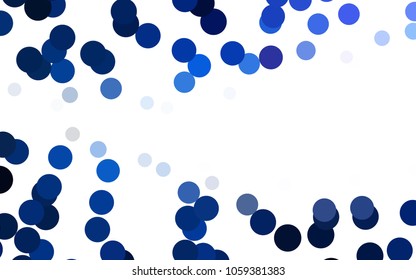 Dark BLUE vector red banner with set of circles, dots. Donuts Background. Creative Design Template. Technological halftone illustration.