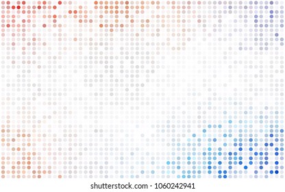 Dark BLUE vector red banner with set of circles, dots. Donuts Background. Creative Design Template. Technological halftone illustration.