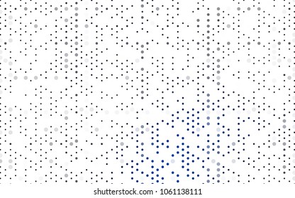 Dark BLUE vector red banner with set of circles, dots. Donuts Background. Creative Design Template. Technological halftone illustration.