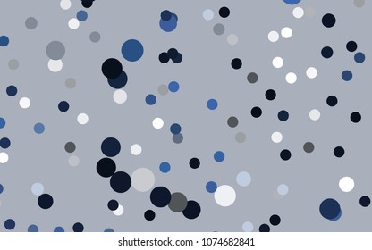 Dark BLUE vector red banner with set of circles, dots. Donuts Background. Creative Design Template. Technological halftone illustration.