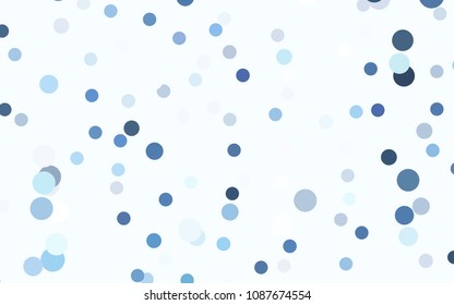 Dark BLUE vector red banner with set of circles, dots. Donuts Background. Creative Design Template. Technological halftone illustration.