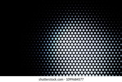 Dark BLUE vector red banner with set of circles, dots. Donuts Background. Creative Design Template. Technological halftone illustration.