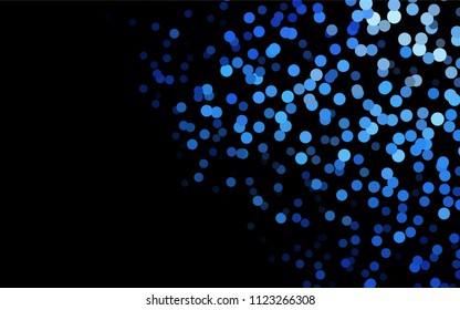 Dark BLUE vector red banner with set of circles, dots. Donuts Background. Creative Design Template. Technological halftone illustration.