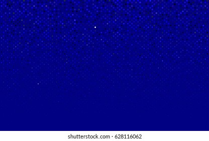 Dark BLUE vector red banner with set of circles, dots. Donuts Background. Creative Design Template. Technological halftone illustration.