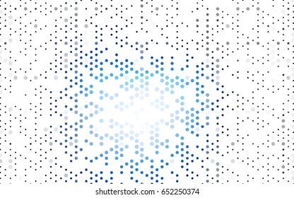 Dark BLUE vector red banner with set of circles, dots. Donuts Background. Creative Design Template. Technological halftone illustration.
