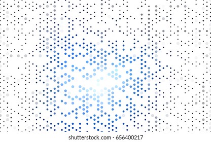 Dark BLUE vector red banner with set of circles, dots. Donuts Background. Creative Design Template. Technological halftone illustration.