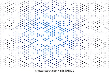 Dark BLUE vector red banner with set of circles, dots. Donuts Background. Creative Design Template. Technological halftone illustration.