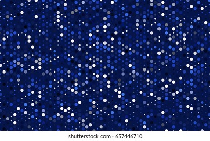 Dark BLUE vector red banner with set of circles, dots. Donuts Background. Creative Design Template. Technological halftone illustration.