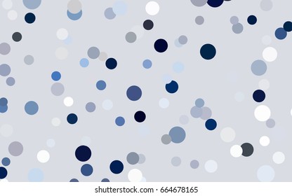 Dark BLUE vector red banner with set of circles, dots. Donuts Background. Creative Design Template. Technological halftone illustration.