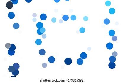 Dark BLUE vector red banner with set of circles, dots. Donuts Background. Creative Design Template. Technological halftone illustration.