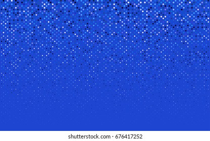 Dark BLUE vector red banner with set of circles, dots. Donuts Background. Creative Design Template. Technological halftone illustration.