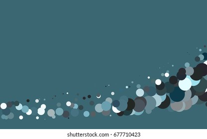 Dark BLUE vector red banner with set of circles, dots. Donuts Background. Creative Design Template. Technological halftone illustration.
