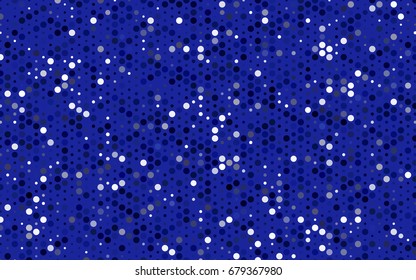 Dark BLUE vector red banner with set of circles, dots. Donuts Background. Creative Design Template. Technological halftone illustration.