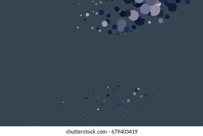 Dark BLUE vector red banner with set of circles, dots. Donuts Background. Creative Design Template. Technological halftone illustration.
