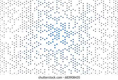 Dark BLUE vector red banner with set of circles, dots. Donuts Background. Creative Design Template. Technological halftone illustration.