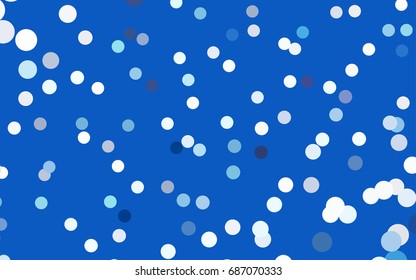 Dark BLUE vector red banner with set of circles, dots. Donuts Background. Creative Design Template. Technological halftone illustration.