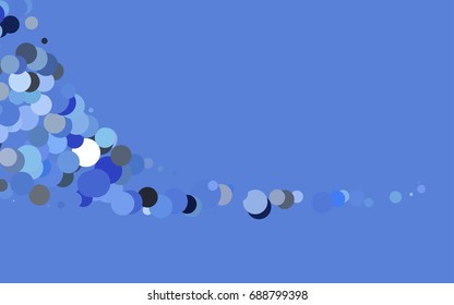 Dark BLUE vector red banner with set of circles, dots. Donuts Background. Creative Design Template. Technological halftone illustration.