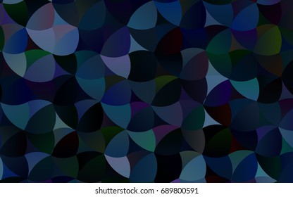 Dark BLUE vector red banner with set of circles, dots. Donuts Background. Creative Design Template. Technological halftone illustration.
