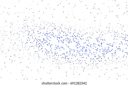 Dark BLUE vector red banner with set of circles, dots. Donuts Background. Creative Design Template. Technological halftone illustration.
