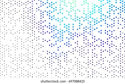 Dark BLUE vector red banner with set of circles, dots. Donuts Background. Creative Design Template. Technological halftone illustration.