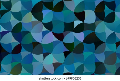 Dark BLUE vector red banner with set of circles, dots. Donuts Background. Creative Design Template. Technological halftone illustration.