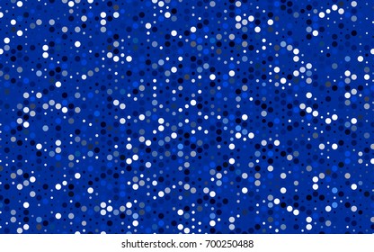 Dark BLUE vector red banner with set of circles, dots. Donuts Background. Creative Design Template. Technological halftone illustration.