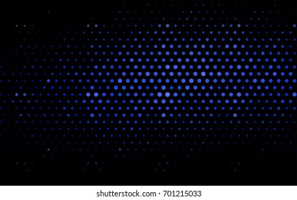 Dark BLUE vector red banner with set of circles, dots. Donuts Background. Creative Design Template. Technological halftone illustration.