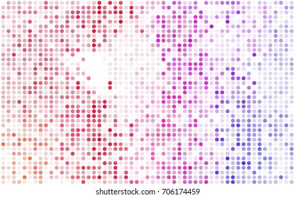 Dark BLUE vector red banner with set of circles, dots. Donuts Background. Creative Design Template. Technological halftone illustration.