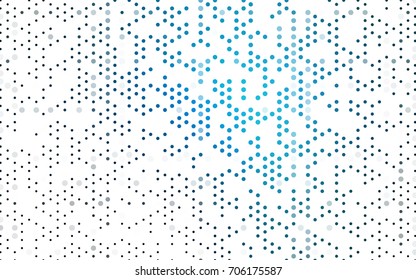 Dark BLUE vector red banner with set of circles, dots. Donuts Background. Creative Design Template. Technological halftone illustration.