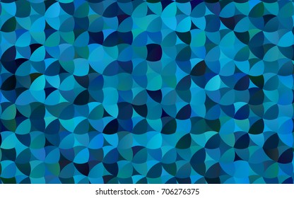 Dark BLUE vector red banner with set of circles, dots. Donuts Background. Creative Design Template. Technological halftone illustration.