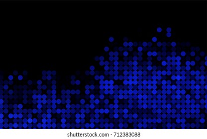 Dark BLUE vector red banner with set of circles, dots. Donuts Background. Creative Design Template. Technological halftone illustration.