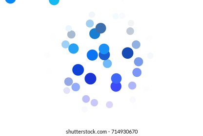 Dark BLUE vector red banner with set of circles, dots. Donuts Background. Creative Design Template. Technological halftone illustration.