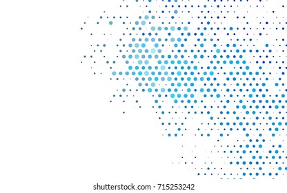 Dark BLUE vector red banner with set of circles, dots. Donuts Background. Creative Design Template. Technological halftone illustration.