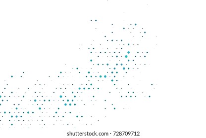 Dark BLUE vector red banner with set of circles, dots. Donuts Background. Creative Design Template. Technological halftone illustration.