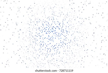Dark BLUE vector red banner with set of circles, dots. Donuts Background. Creative Design Template. Technological halftone illustration.